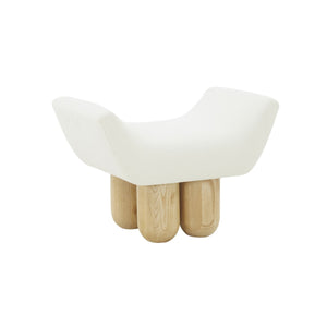 Safavieh Giancarlo Upholstered Ottoman Ivory / Natural SFV5120A