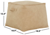 Safavieh Pablo Vegan Leather Pouf Camel SFV5121A