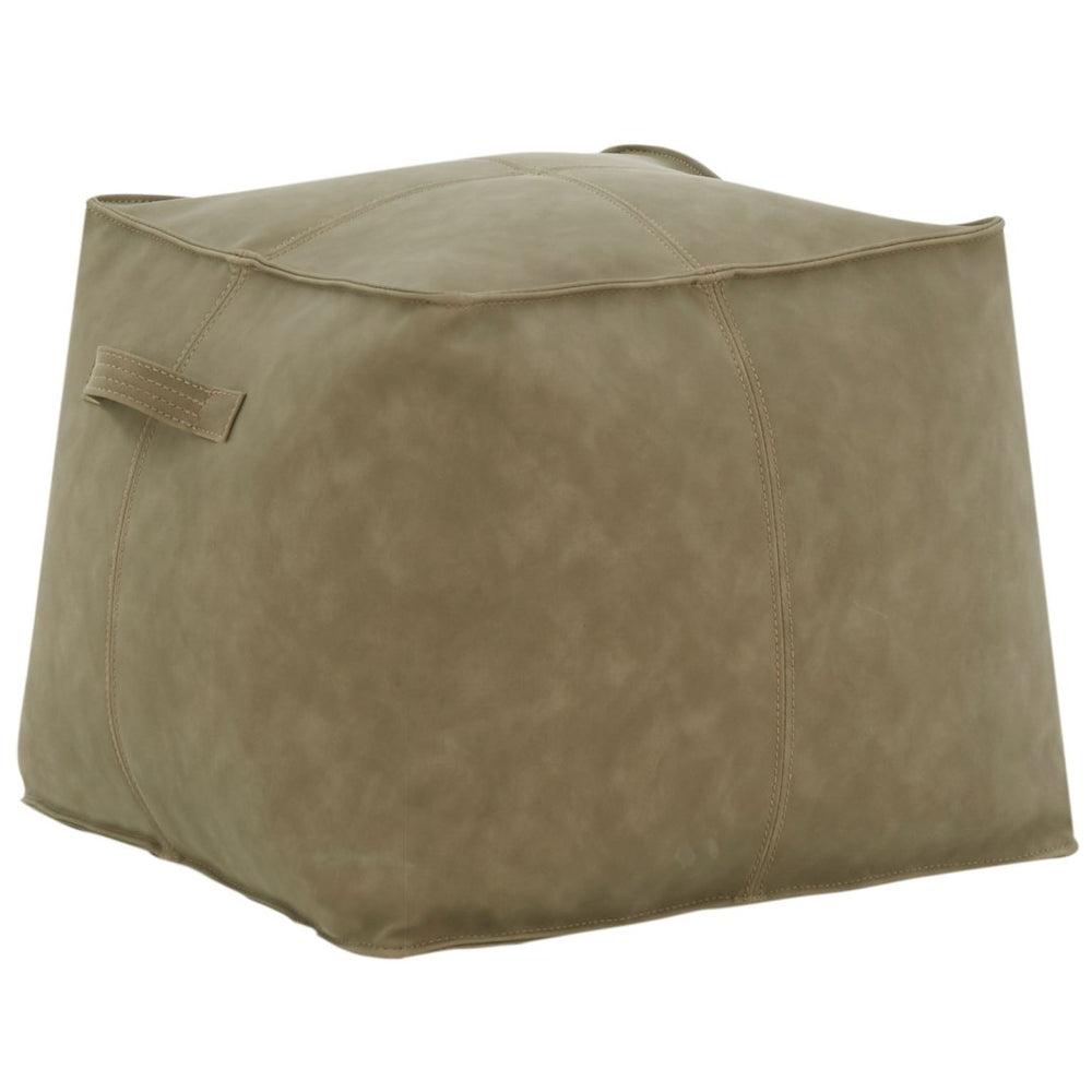 Safavieh PABLO Vegan Leather Pouf - Stylish, Versatile Seating & Footrest with Comfortable Cushioning Design Brown SFV5121B