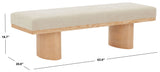 Safavieh Maribelle Linen And Wood Bench Beige / Natural SFV5126A