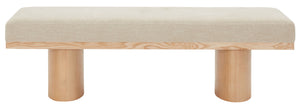 Safavieh Maribelle Linen And Wood Bench Beige / Natural SFV5126A