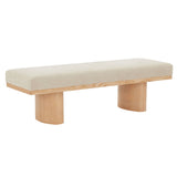 Safavieh Maribelle Linen And Wood Bench Beige / Natural SFV5126A