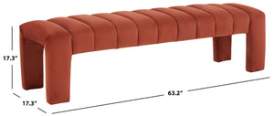 Safavieh Bellisima Channel Tufted Bench Rust SFV5127A