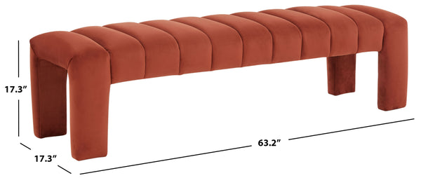 Safavieh Bellisima Channel Tufted Bench Rust SFV5127A