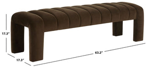 Safavieh Bellisima Channel Tufted Bench Dark Brown SFV5127B