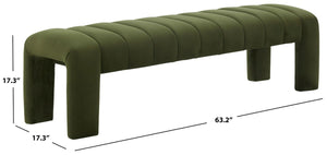 Safavieh Bellisima Channel Tufted Bench Forest Green SFV5127C