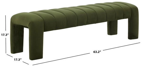 Safavieh Bellisima Channel Tufted Bench Forest Green SFV5127C