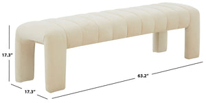 Safavieh Bellisima Channel Tufted Bench Cream SFV5127D