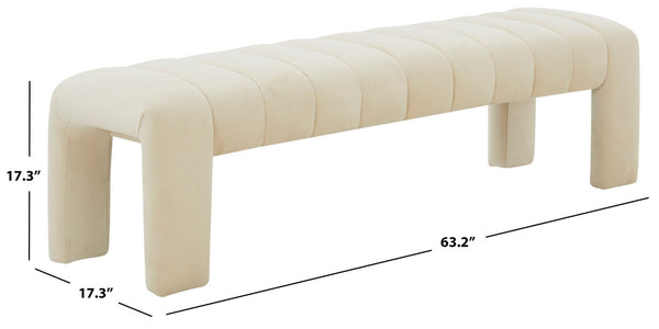 Safavieh Bellisima Channel Tufted Bench Cream SFV5127D