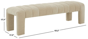 Safavieh Bellisima Channel Tufted Bench Tan SFV5127F