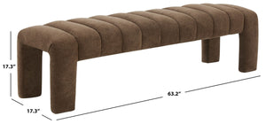 Safavieh Bellisima Channel Tufted Bench Dark Brown SFV5127H