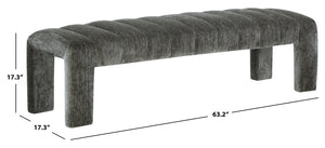 Bellisima Channel-Tufted Bench With Plush Foam Seat, Solid Wood Frame, Versatile Entryway Accent (63.2")
