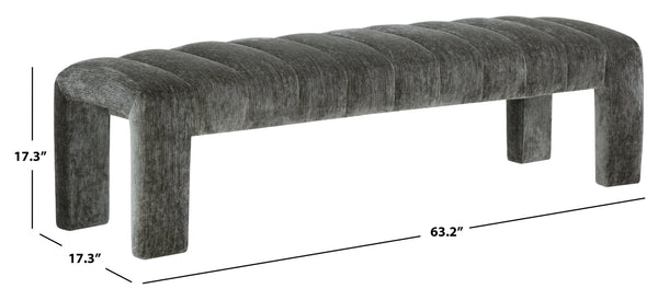Bellisima Channel-Tufted Bench With Plush Foam Seat, Solid Wood Frame, Versatile Entryway Accent (63.2")
