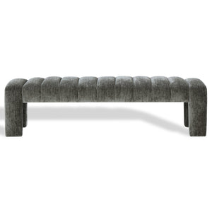 Bellisima Channel-Tufted Bench With Plush Foam Seat, Solid Wood Frame, Versatile Entryway Accent (63.2")