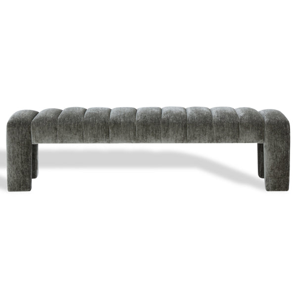 Bellisima Channel-Tufted Bench With Plush Foam Seat, Solid Wood Frame, Versatile Entryway Accent (63.2")