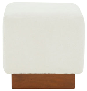 Safavieh Natalya Square Ottoman Ivory / Walnut SFV5128A