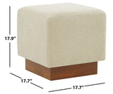 Safavieh Natalya Square Ottoman Tan / Walnut SFV5128B