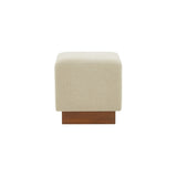 Safavieh Natalya Square Ottoman Tan / Walnut SFV5128B