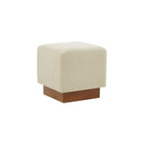 Safavieh Natalya Square Ottoman Tan / Walnut SFV5128B