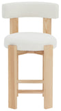 Safavieh Saralisa Boucle And Wood Counter Stool Ivory / Natural SFV5129A