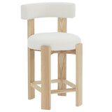 Safavieh Saralisa Boucle And Wood Counter Stool Ivory / Natural SFV5129A