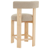 Safavieh Saralisa Boucle And Wood Counter Stool Brown / Natural SFV5129B