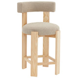 Safavieh Saralisa Boucle And Wood Counter Stool Brown / Natural SFV5129B