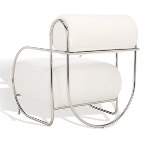 Safavieh Bethann Metal Frame Accent Chair White / Silver SFV5130A