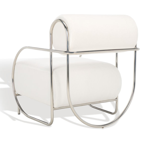 Safavieh Bethann Metal Frame Accent Chair White / Silver SFV5130A