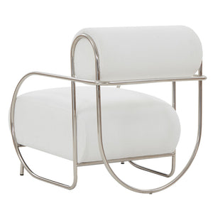 Safavieh Bethann Metal Frame Accent Chair White / Silver SFV5130A