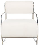 Safavieh Bethann Metal Frame Accent Chair White / Silver SFV5130A