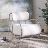 Safavieh Bethann Metal Frame Accent Chair White / Silver SFV5130A