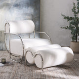 Safavieh Bethann Metal Frame Accent Chair White / Silver SFV5130A