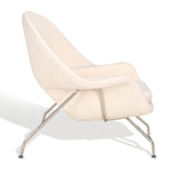 Safavieh Elyzabeth Linen And Metal Accent Chair Ivory / Silver SFV5131A