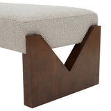 Safavieh Alayna Boucle Bench Oatmeal / Walnut SFV5132A