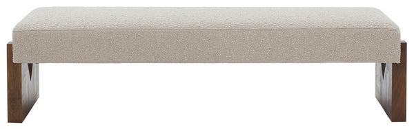 Safavieh Alayna Boucle Bench Oatmeal / Walnut SFV5132A