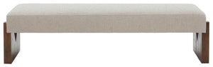 Safavieh Alayna Boucle Bench Oatmeal / Walnut SFV5132A