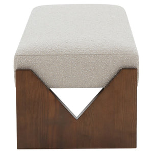 Safavieh Alayna Boucle Bench Oatmeal / Walnut SFV5132A
