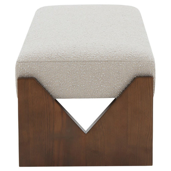 Safavieh Alayna Boucle Bench Oatmeal / Walnut SFV5132A