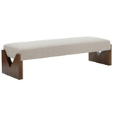 Safavieh Alayna Boucle Bench Oatmeal / Walnut SFV5132A