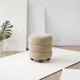 Safavieh Cecelia Round Channel Tufted Ottoman Light Brown / Walnut SFV5133A