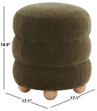 Safavieh Cecelia Round Channel Tufted Ottoman Dark Olive Green / Natural SFV5133B