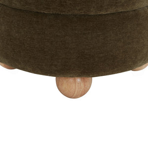 Safavieh Cecelia Round Channel Tufted Ottoman Dark Olive Green / Natural SFV5133B