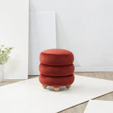 Safavieh Cecelia Round Channel Tufted Ottoman Rust / Natural SFV5133C