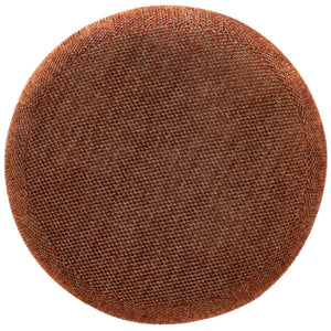 Safavieh Cecelia Round Channel Tufted Fabric Ottoman with Walnut Wood Base for Living Room RUST / WALNUT SFV5133G