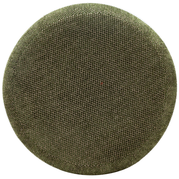 Safavieh Cecelia Round Channel Tufted Fabric Ottoman with Walnut Wood Base for Living Room DARK GREEN / WALNUT SFV5133H