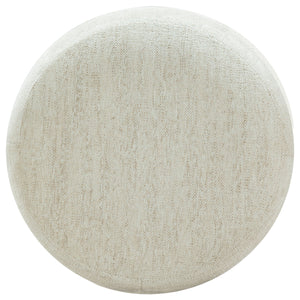 Safavieh Cecelia Round Channel Tufted Fabric Ottoman with Walnut Wood Base for Living Room TAUPE / WALNUT SFV5133I