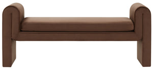 Safavieh GARTH Velvet Bench - Luxurious Upholstered Seating with Solid Pinewood Frame for Stylish Spaces Dark Brown SFV5137B