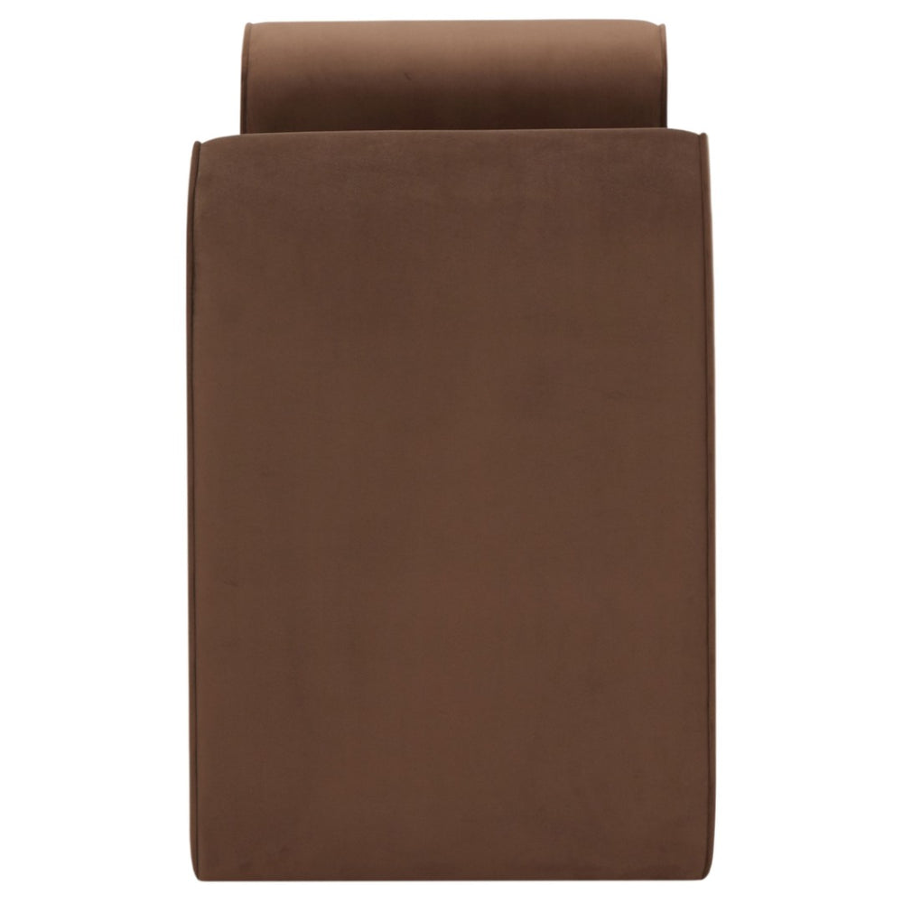 Safavieh GARTH Velvet Bench - Luxurious Upholstered Seating with Solid Pinewood Frame for Stylish Spaces Dark Brown SFV5137B