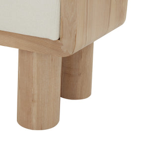 Safavieh Iryna Boucle And Wood Bench Ivory / Natural SFV5138A